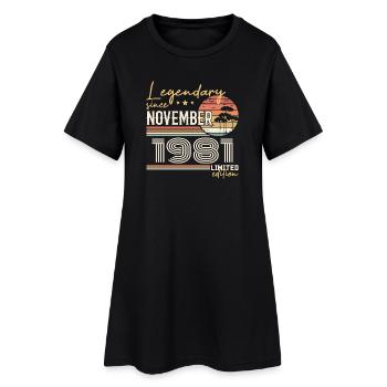 Millésime Novembre 1981 RétroNovembre 1981  - Robe T-shirt Femme - noir - Devant