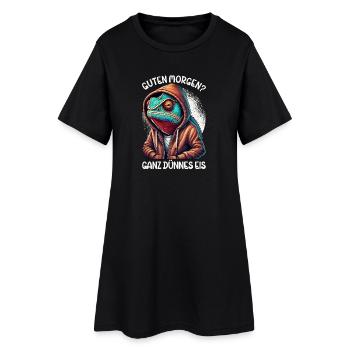 Bonjour caméléon de glace très mince drôle - Robe T-shirt Femme - noir - Devant