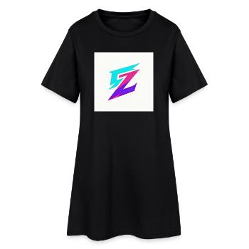 ZickZack Neon Gradient Logo - Frauen T-Shirt-Kleid - Schwarz - Vorne