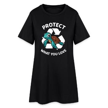 Protégez ce que vous aimez – protection des tortues - Robe T-shirt Femme - noir - Devant
