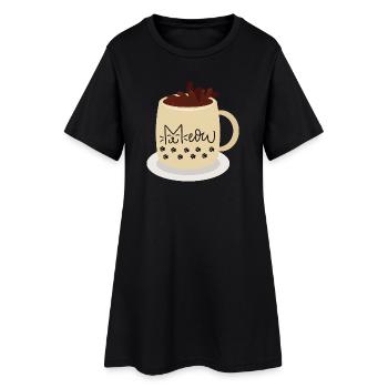 Mug visage de chat avec empreintes de pattes - Robe T-shirt Femme - noir - Devant