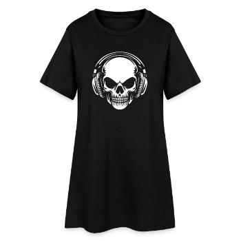 Crâne avec casque - Robe T-shirt Femme - noir - Devant