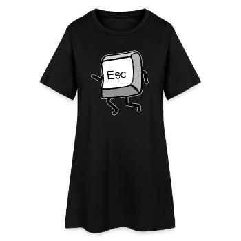 Touche Échap cartoon mouvement - Robe T-shirt Femme - noir - Devant