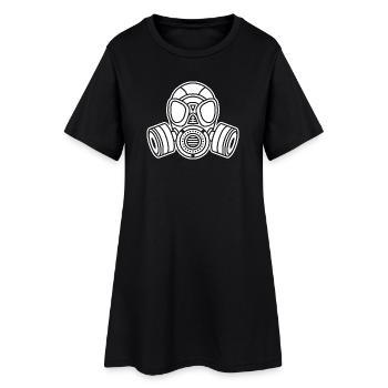 Silhouette de masque à gaz : look militaire et techno - Robe T-shirt Femme - noir - Devant