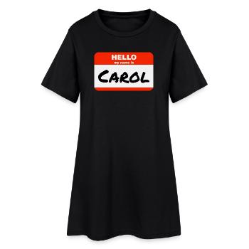 Bonjour mon nom est Carol Étiquette Étiquette - Robe T-shirt Femme - noir - Devant