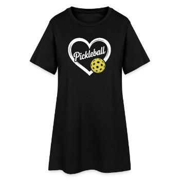 Pickleball Heart Motif - Women’s T-Shirt Dress - black - Front