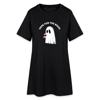 Here for the Boos - Jeu de mots amusant sur les fantômes - Robe T-shirt Femme - noir - Devant