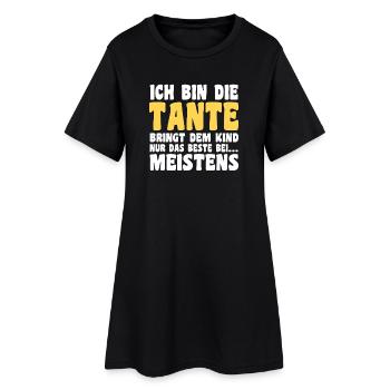 Tante motif familial - Robe T-shirt Femme - noir - Devant