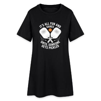 Équipement de pickleball Raquette de padel drôle - Robe T-shirt Femme - noir - Devant
