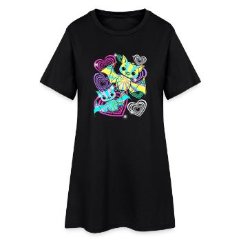 Retro Bats Halloween Kids - Women’s T-Shirt Dress - black - Front