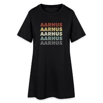 Aarhus - Danemark - Danemark - Scandinavie - Robe T-shirt Femme - noir - Devant
