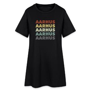 Aarhus - Danemark - Danemark - Scandinavie - Robe T-shirt Femme - noir - Devant