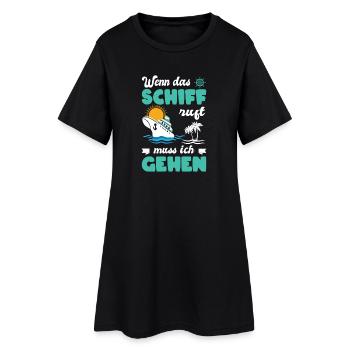 Drôle Croisière Dictons Tenues Vacances - Robe T-shirt Femme - noir - Devant