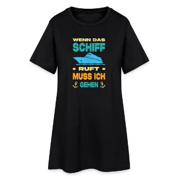 Drôle Croisière Dictons Tenues Vacances - Robe T-shirt Femme - noir - Devant