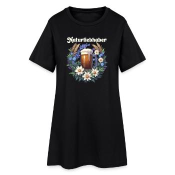 Les amoureux de la nature Couronne de bière Chemise traditionnelle Remplacement Dirnd - Robe T-shirt Femme - noir - Devant