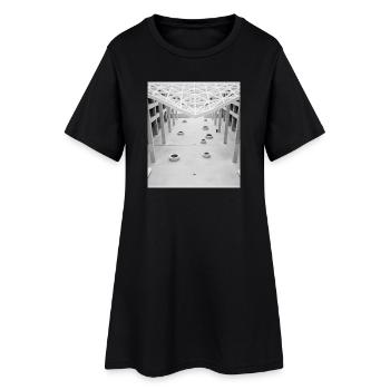 Geometic Atrium Black and White - Women’s T-Shirt Dress - black - Front