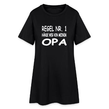 Opa - Frauen T-Shirt-Kleid - Schwarz - Vorne