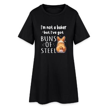 Petits pains d’acier Corgi Jeu de mots - Robe T-shirt Femme - noir - Devant