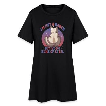 Buns of Steel Cat - Women’s T-Shirt Dress - black - Front