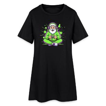 Christmas Man Gaming Humor Gamer - Frauen T-Shirt-Kleid - Schwarz - Vorne