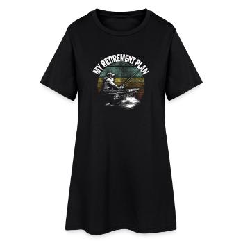 Mon plan de retraite : Pêcher dans le bateau - Robe T-shirt Femme - noir - Devant