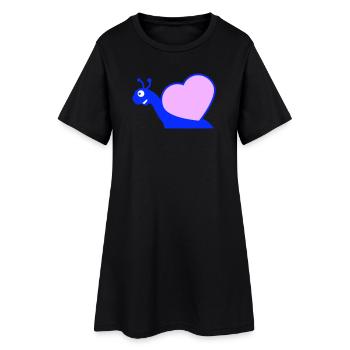 Escargot Coeur Escargot Coquille Mignon Amour Romantique - Robe T-shirt Femme - noir - Devant