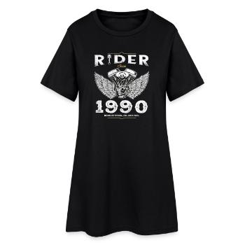 Cycliste depuis 1990 - 35 ans de route, d’huile et de carburant - Robe T-shirt Femme - noir - Devant