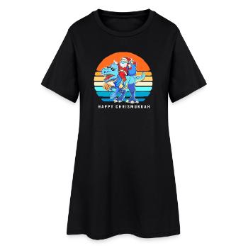 Hanoukka Hanoukka Hanoukka Noël - Robe T-shirt Femme - noir - Devant