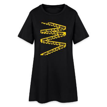 T-shirt à ruban de barrière de scène de crime - Robe T-shirt Femme - noir - Devant