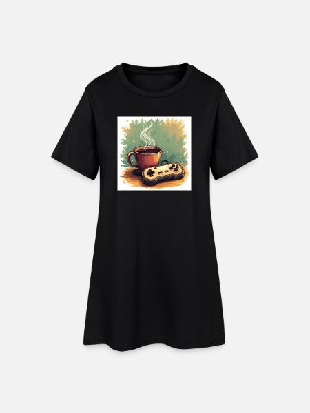 Caféine et campagnes - Robe T-shirt Femme - noir