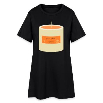 Bougie Citrouille Épices - Robe T-shirt Femme - noir - Devant
