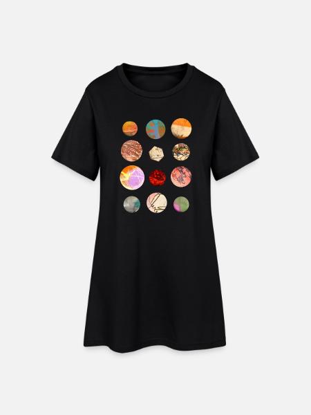 Marbres et planètes - Robe T-shirt Femme - noir