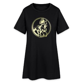 Silhouette de cheval d’équitation - Robe T-shirt Femme - noir - Devant