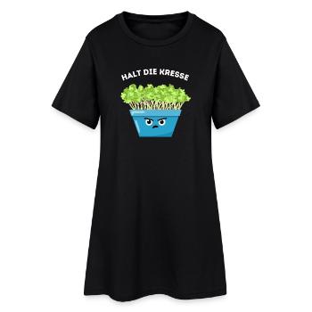 Humour végétal – Tenez le cresson - Robe T-shirt Femme - noir - Devant