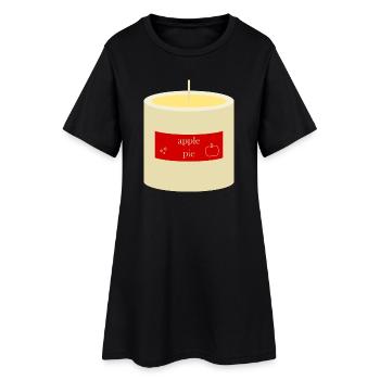 Bougie tarte aux pommes - Robe T-shirt Femme - noir - Devant