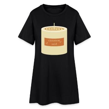 Bougie tourbillon de cannelle - Robe T-shirt Femme - noir - Devant