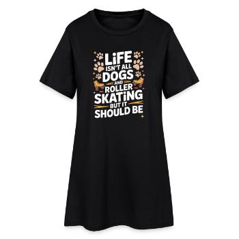 Patinage à roulettes disant chats blague patinage cadeau - Robe T-shirt Femme - noir - Devant