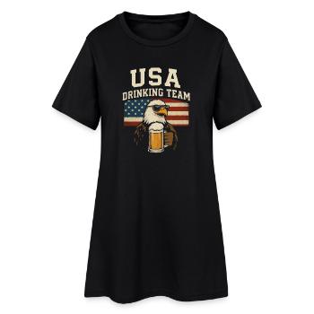 USA Trinker-Team - Frauen T-Shirt-Kleid - Schwarz - Vorne