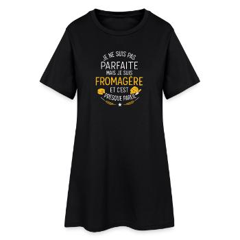 Je Ne Suis Pas Parfaite Mais Je Suis Fromagère - Robe T-shirt Femme - noir - Devant