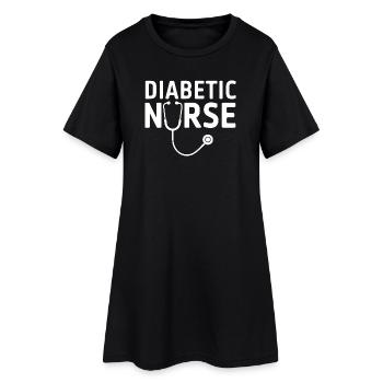 Motif de stéthoscope pour soignant diabétique - Robe T-shirt Femme - noir - Devant