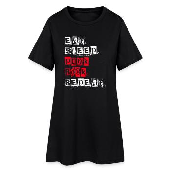 Manger dormir Punk Rock Répéter - Robe T-shirt Femme - noir - Devant