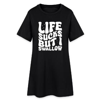 La vie craint mais j’avale - Robe T-shirt Femme - noir - Devant
