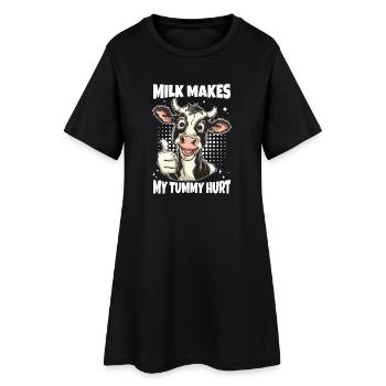 Dicton de vache intolérante au lactose - Robe T-shirt Femme - noir - Devant