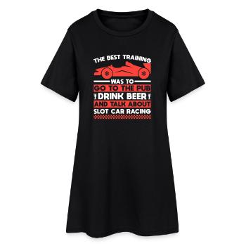 Funny Slot Car Racing & Beer Best Training Racer - Frauen T-Shirt-Kleid - Schwarz - Vorne
