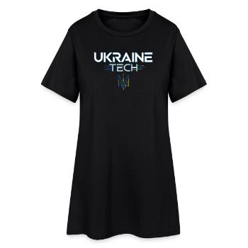 Ukraine Tech Crest Circuit - Women’s T-Shirt Dress - black - Front