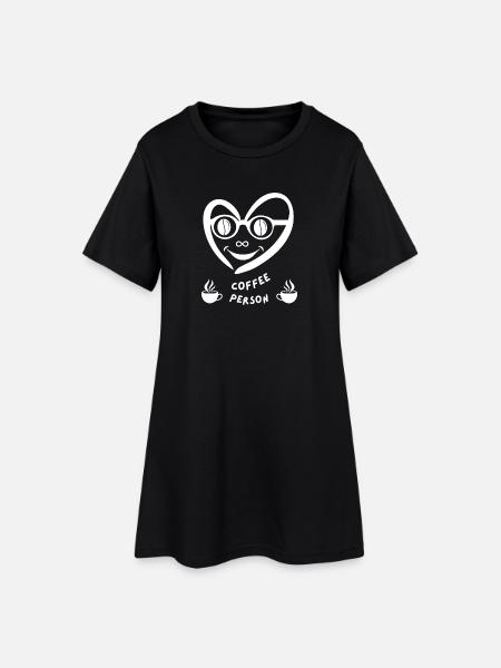 coffee_person - Robe T-shirt Femme - noir
