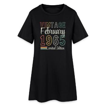 Vintage Février 1965 – Édition Limitée Anniversair - Robe T-shirt Femme - noir - Devant