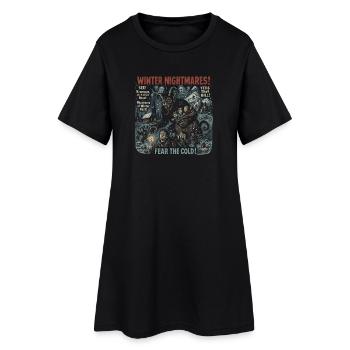 Winter Nightmares Krampus Movie Poster Halloween - Women’s T-Shirt Dress - black - Front
