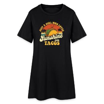 Juste une fille qui aime le soleil et les tacos - Robe T-shirt Femme - noir - Devant