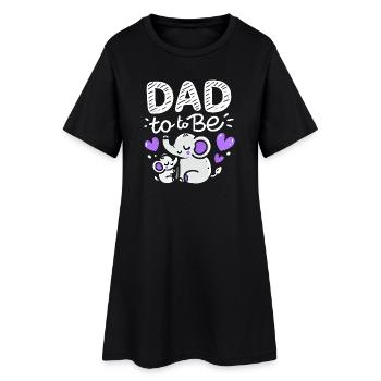 Papa En Devenir Éléphant Bébé Révéler, Pères - Robe T-shirt Femme - noir - Devant